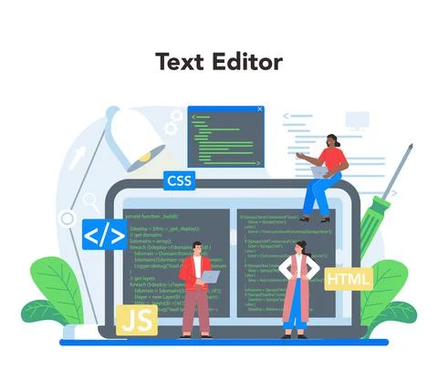 Frontend development online service or platform. Website interface Stock Illustration