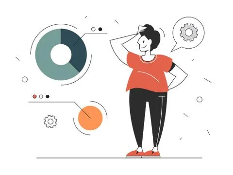 Frontend development web banner concept. Website interface Stock Illustration