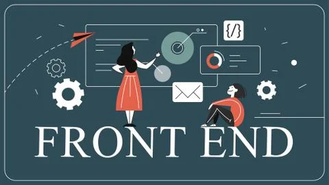 Frontend development web banner concept. Website interface イラスト素材