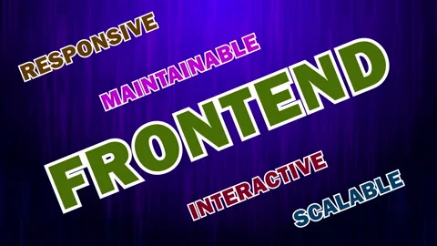 Frontend — The part of a software or website that users interact Video stock 309383962