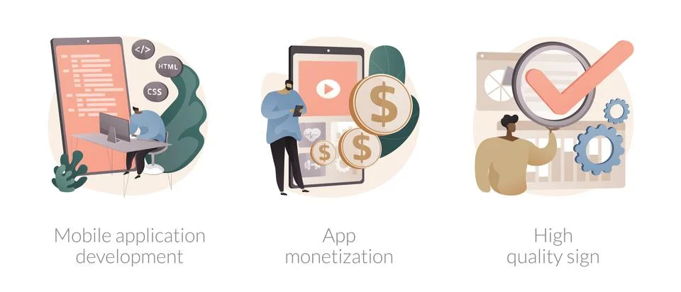 Frontend software abstract concept vector illustrations. Stock Illustration