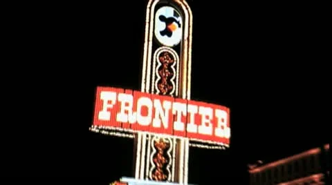 Frontier Casino sign 2000 Stock Footage 11082176