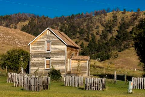 Frontier home outside Custer State Park, South Dakota Stock Photos