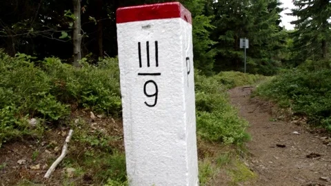 Frontier mark in Czech republic Stock Footage 102357485