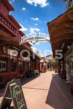 Frontier Town Shopping Stock Photos
