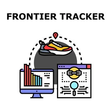 Frontier tracker analyzing data and sports tracking Stock Illustration