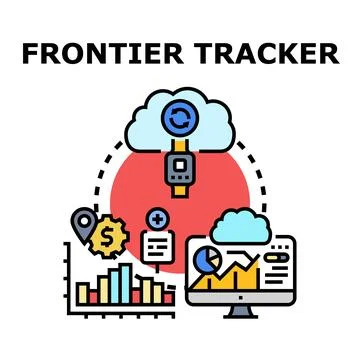 Frontier tracker monitoring data analysis and performance 스톡 일러스트