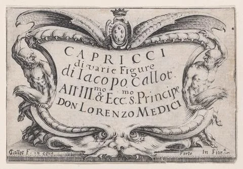 Frontispiece, from Les Caprices Series A, The Florence Set 1617 Jacques Cal.. Stock Photos
