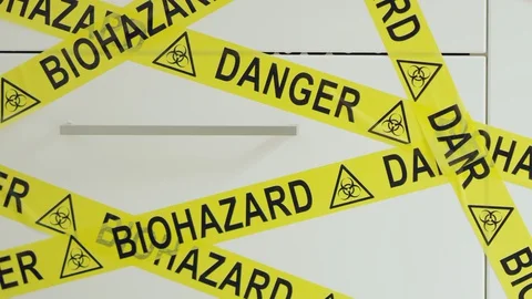 Frontline Coronavirus Worker in Hazmat Suit Disinfecting Operating Theater from Stock Footage 129200710