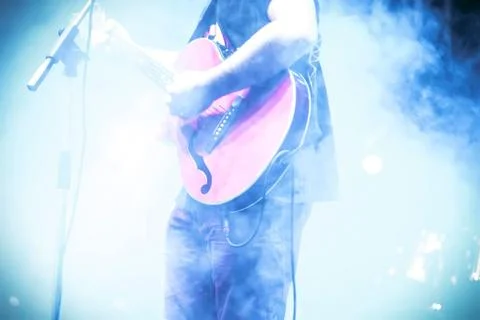 Frontman with guitar Stock Photos