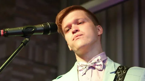 Frontman at the microphone Stock Footage 40451110