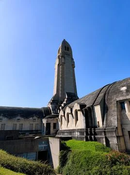 The frontside of the Douaumont Ossuary located in Fleury-Devant Douaumont-Vaux Stock Photos