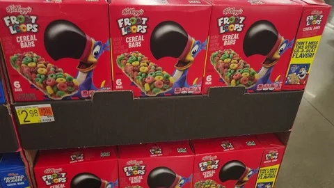 Froot Loops Cereal Bars Stock Footage 201435652