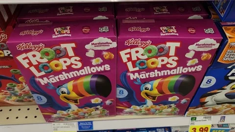 Froot Loops Marshmallows Grocery Stock Footage 197468055