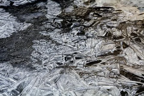 Froozen puddle Stock Photos