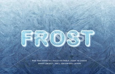 Frost 3d text style effect mockup - PSD Template PSD Template