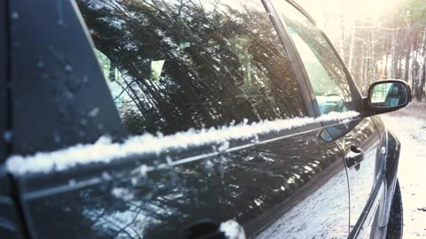 Frost and ice on car windows Stock Footage 166559944