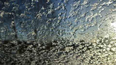 Frost and ice crystals on a winter window Stock Footage 301085249