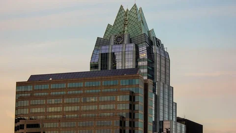 Frost Bank in Austin, TX Sunset Stock Footage 73607403