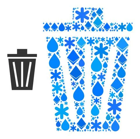 Frost Blue Water Composition Bucket Icon Stock Illustration