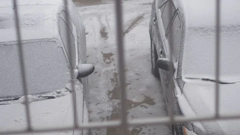Frost on Cars Stock Footage