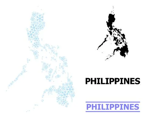 Frost Collage Map of Philippines of Snow Stock Illustration
