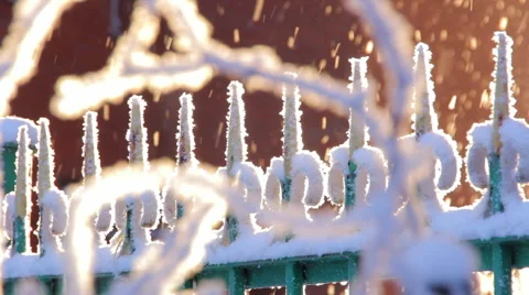 Frost on the fence Stock-Footage 60915096