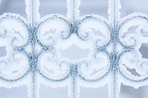 Frost on the fence Stock Photos
