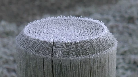Frost On A Fence Post Stock-Footage 102172140