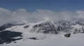 Frost Forest Landscape Magical Panoramic Scene Aerial View Snow Covered Blue Sky HD Footage