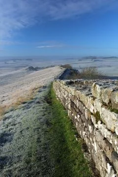 Frost on Hadrian's Wall Stock Photos