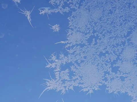 Frost ice crystal  pattern on window Stock Photos