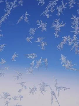 Frost ice crystal on window Stock Photos