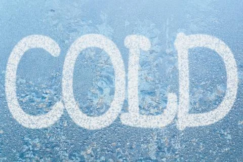 Frost pattern and word cold Illustrazione stock