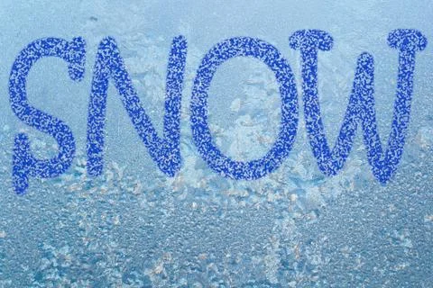 Frost pattern and word snow Illustrazione stock