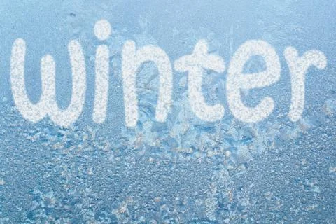 Frost pattern and word winter Stock Illustration