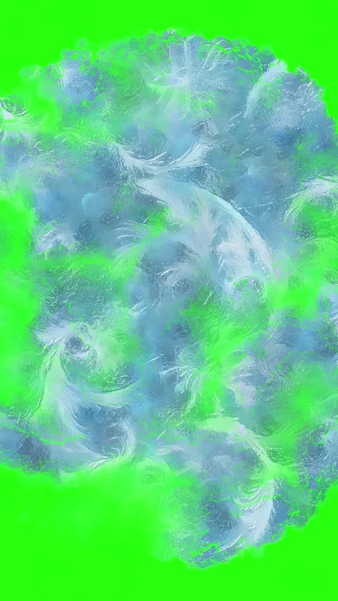 Frost pattern appearing on green screen background​​ Stock Footage 319436705