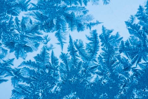 Frost pattern on glass Stock Photos