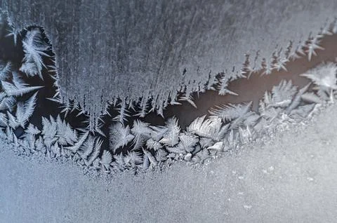 Frost pattern on window glass 3 Foto stock