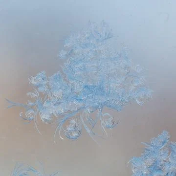 Frost pattern on window glass as background Stock Photos