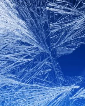Frost pattern on a window glass Stock Photos