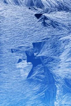 Frost pattern on a window glass Stock Photos