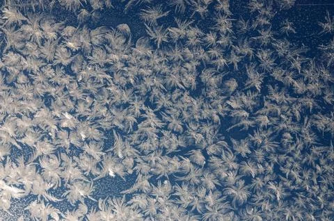 Frost pattern on window Foto stock