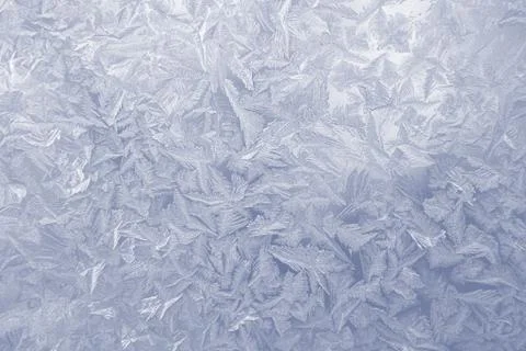 Frost pattern window snowflakes Stock Photos