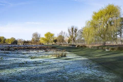 Frost in the shadows Foto stock