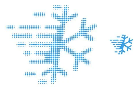 Frost Snowflake Halftone Dotted Icon イラスト素材