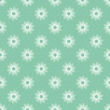 Frost stars seamless vector pattern on green Stock Illustration