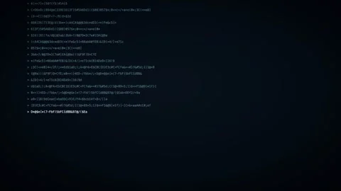 Frost terminal typing hacker code background, digital data stream motion loop Stock Footage 342633899