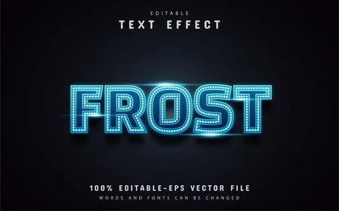 Frost text effect editable Stock Illustration