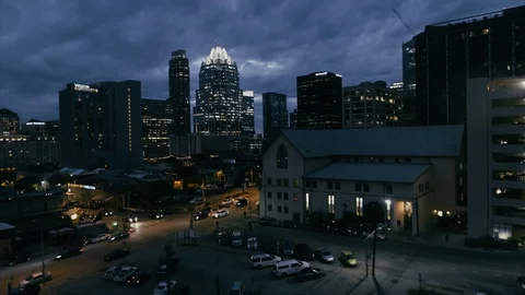 Frost Tower Drone Video Downtown Austin Texas USA Stock Footage 129069529